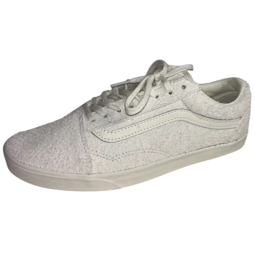 Vans Sneakers Textured Suede Low Top White Limited Edition Lace Up Men’s Size 7